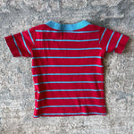 Load image into Gallery viewer, Hanna Andersson Red Striped Bicycle Short John Pajamas 80 cm 18-24 Months
