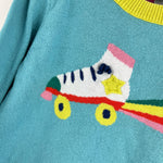 Load image into Gallery viewer, Mini Boden Rainbow Roller Skate Sweater 4-5
