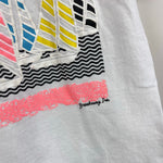 Load image into Gallery viewer, Vintage Breakaway White Pink Neon Puff Paint Sailboat T-Shirt M 6-8 USA
