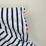 Load image into Gallery viewer, Mini Boden Charlie Navy Stripe Pom Pom Tee 9-10
