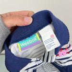 Load image into Gallery viewer, Vintage Weebok Blue Striped Tennis Ruffle Romper 3-6 Months NWOT
