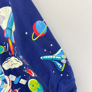 Mini Boden Glowing Space Sweatshirt School Navy Space Print 5-6