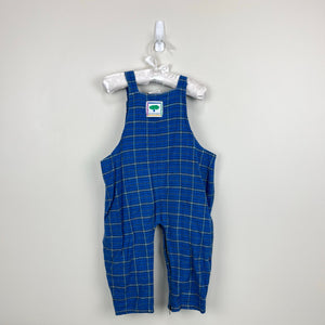 Vintage Mulberry Bush Plaid Firetruck Overalls 12 Months USA