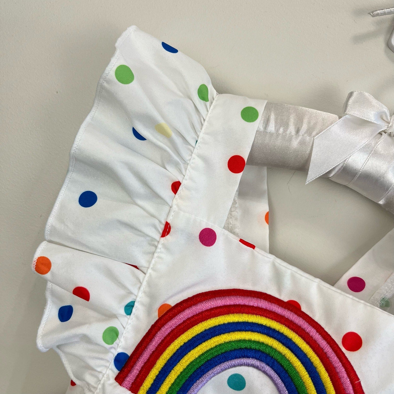 Baby Girl Rainbow Polka Dot Ruffle Romper 70 cm