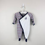 Load image into Gallery viewer, Kissy Kissy Striped Tugboat Footie Coverall 0-3 Months
