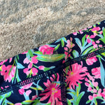 Load image into Gallery viewer, Lilly Pulitzer Girls Mini Weekender Luxletic Legging Low Tide Navy Garden Variety L 8-10
