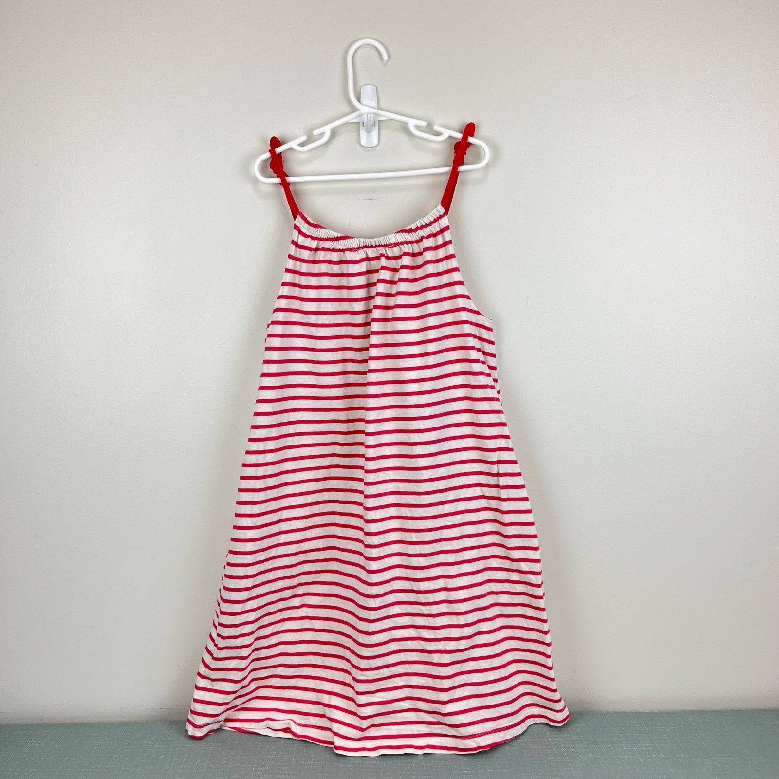 Mini Boden Striped Strawberry Applique Tank Dress 11-12