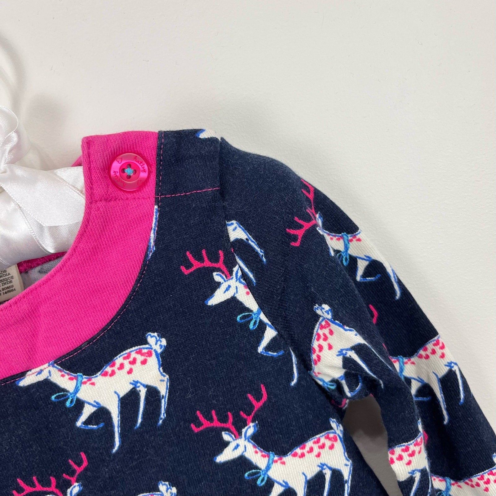 Hatley Navy Blue & Pink Reindeer Dress 3T