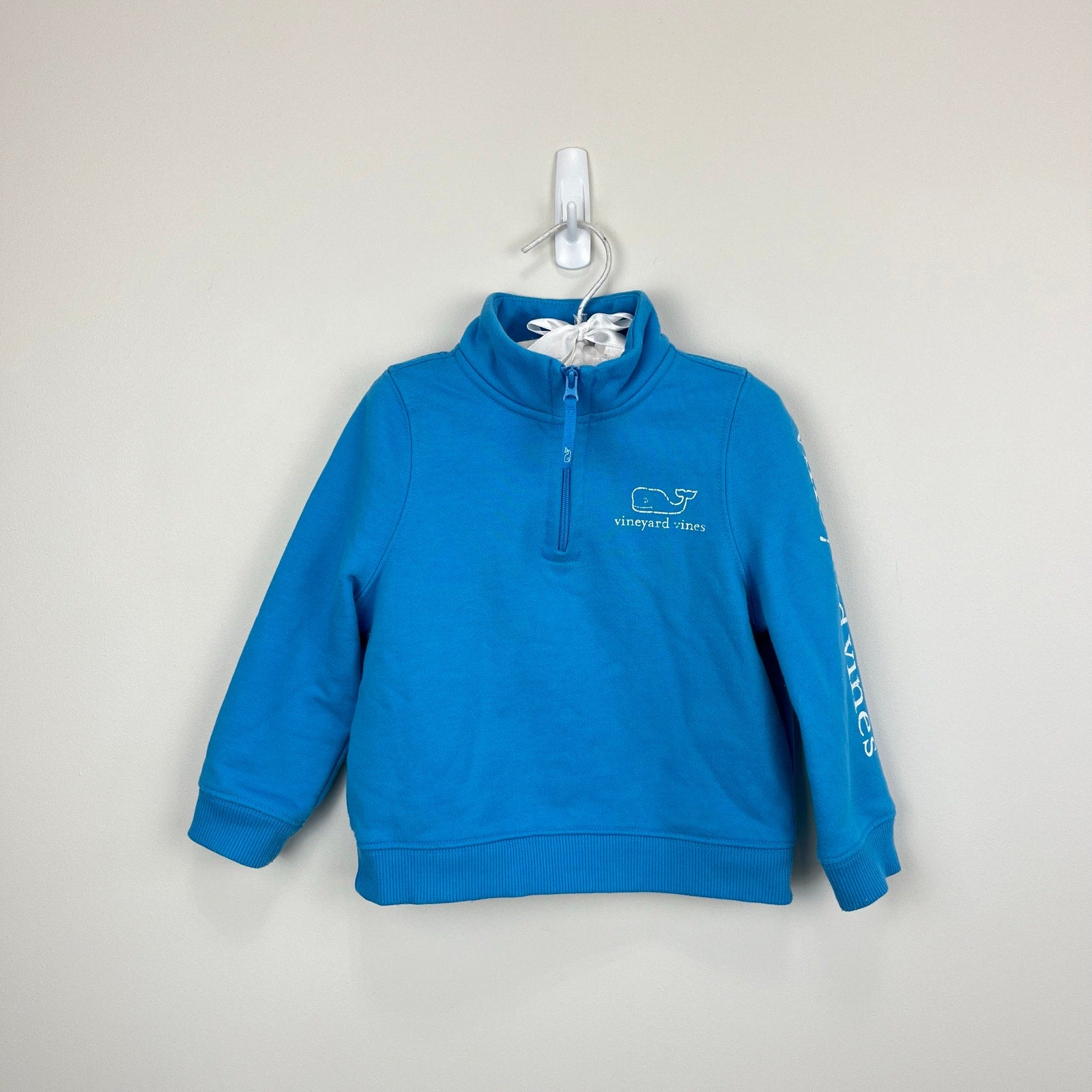 Vineyard Vines Vintage Whale Blue Quarter Zip Pullover Sweatshirt 2T