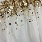 Load image into Gallery viewer, Mini Boden Ivory Swan Tulle Dress with Gold Sequins 6-7
