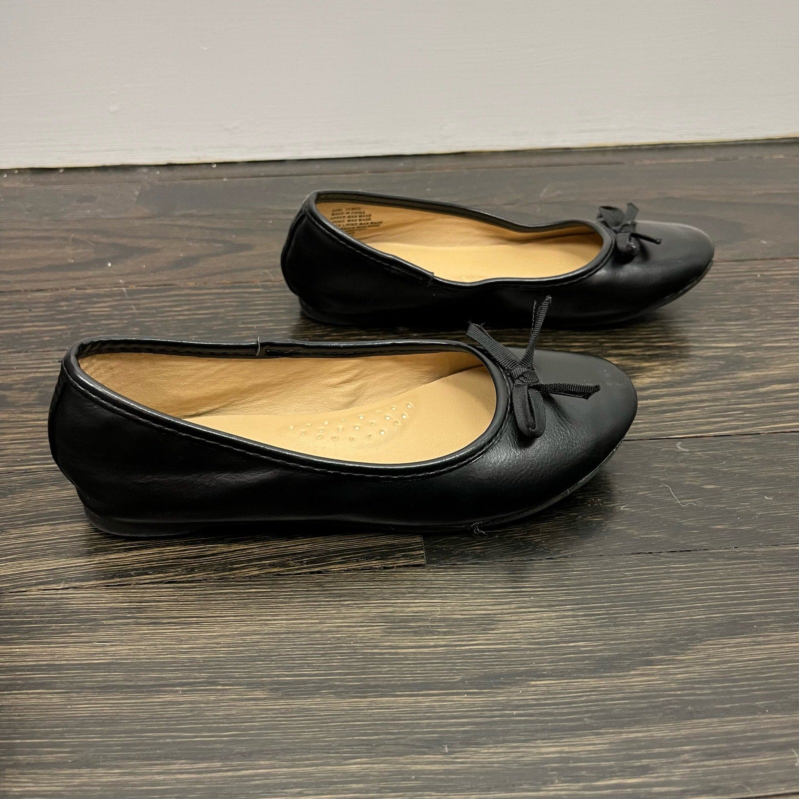 Girls SO Black Bow Ballet Flats 13