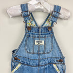 Load image into Gallery viewer, OshKosh B'gosh Floral Cuff Blue Jean Overalls 9-12 Months
