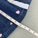 Load image into Gallery viewer, Vintage Y2K Precious Moments Let Love Reign Denim Jumper Dress 2T
