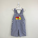 Load image into Gallery viewer, Kelly&#39;s Kids Plaid Puppy Tractor Shortall 5/6
