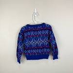 Load image into Gallery viewer, Vintage Cracked Ice Blue Ski Sweater 5T
