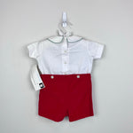Load image into Gallery viewer, Vintage Vive-La-Fete Smocked Button On Shortall Romper 9 Months NWT
