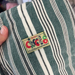 Load image into Gallery viewer, Vintage Number One Jeans Green White Striped Overalls 24 Months Italy
