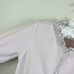 Load image into Gallery viewer, Jacadi Paris Pink Velour Ruffle Footie 12 Months
