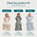 Load image into Gallery viewer, Love to Dream Swaddle Up Sleep Sack Cotton 1.0 TOG Two Way Zipper Gray Small
