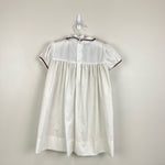 Load image into Gallery viewer, Vintage Polly Flinders Smocked Navy &amp; White Dress 5T NWT
