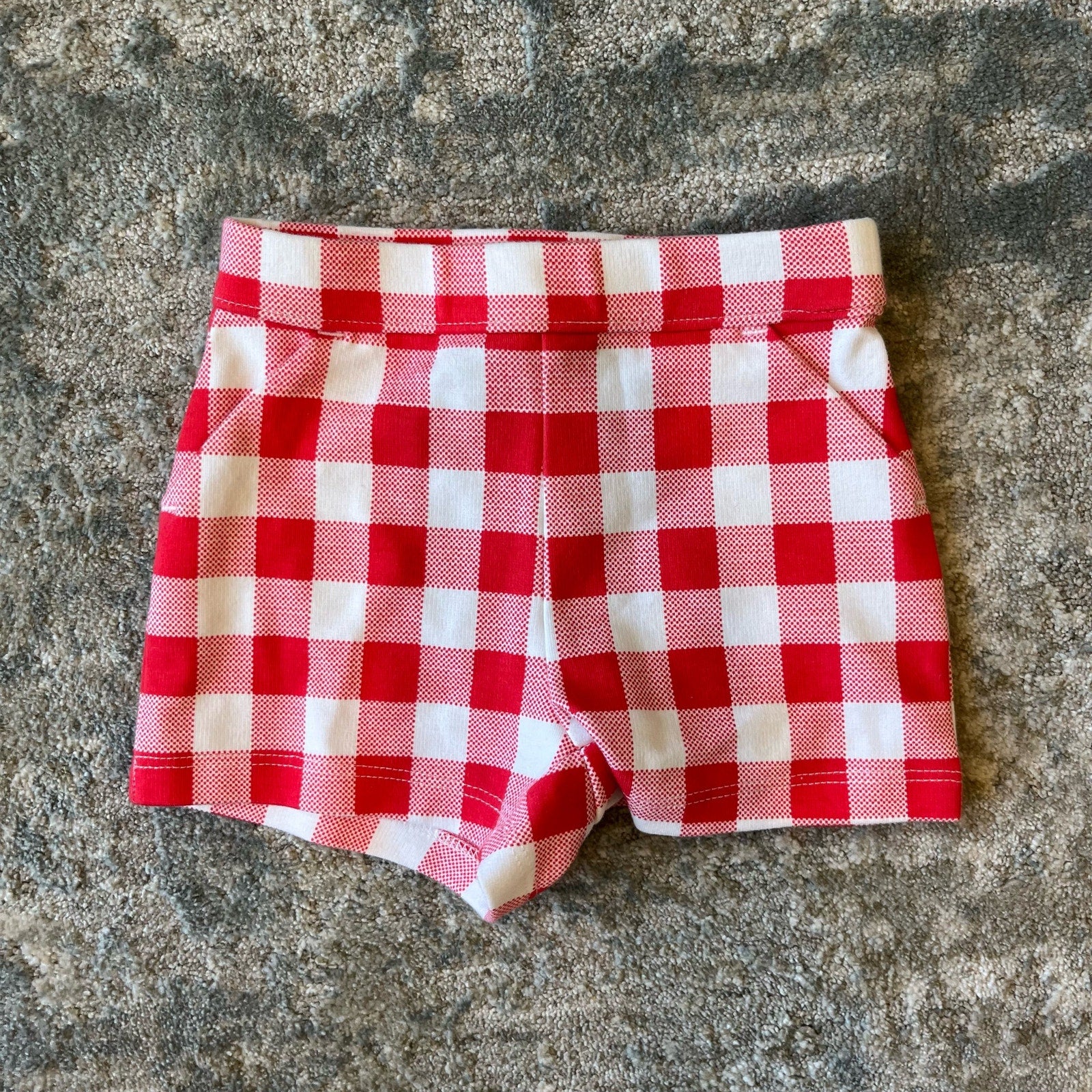 Janie & Jack Island Punch Gingham Peplum Top and Ponte Short 6-12 Months