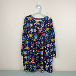 Load image into Gallery viewer, Mini Boden Long Sleeve Fun Jersey Dress College Navy Folk Fairies 8-9

