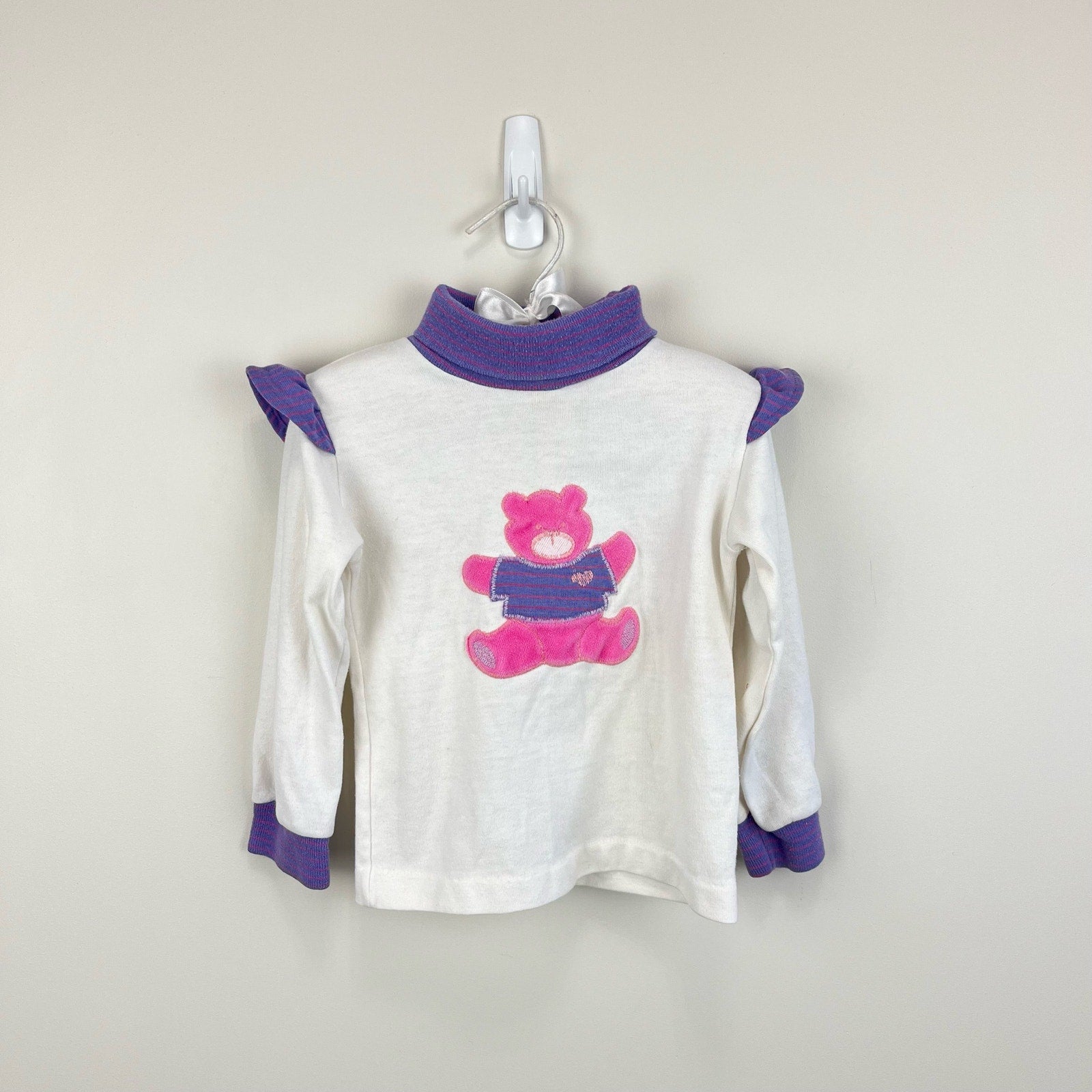 Vintage Healthtex Long Sleeve Teddy Bear Tee 3T USA