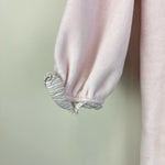 Load image into Gallery viewer, Jacadi Paris Pink Velour Ruffle Footie 12 Months
