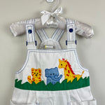 Load image into Gallery viewer, Vintage Baby Togs Applique Safari Shortall Romper 2T
