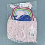 Load image into Gallery viewer, Mini Boden Appliqué Whale Woven Romper Ivory/Pink Ticking Whale 2-3 NWT
