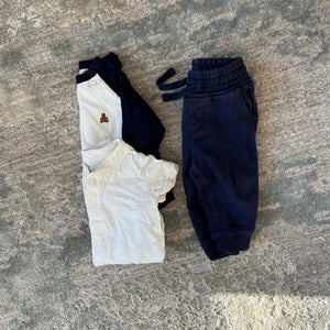 Baby Gap Navy Blue & White Shirt Pants Bundle 6-12 Months