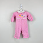 Load image into Gallery viewer, Vintage Thomas Pink Ruffle Animal Train Coverall Romper 3-6 Months
