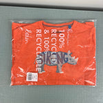 Load image into Gallery viewer, Mini Boden Animal Printed Cotton T-Shirt Fire Opal Orange Rhino 8-9 NWT

