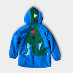 Load image into Gallery viewer, Mini Boden Cosy Sherpa-lined Anorak Jacket Moroccan Blue Dinosaur 6-7
