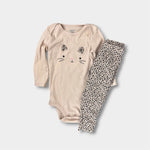 Load image into Gallery viewer, Carter's Leopard Bodysuit and Ruffle Pants Set 18 Months
