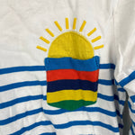 Load image into Gallery viewer, Mini Boden Long Sleeve Breton T-Shirt Ivory/Moroccan Blue Weather 6-7
