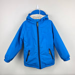 Load image into Gallery viewer, Mini Boden Cosy Sherpa-lined Anorak Jacket Moroccan Blue Dinosaur 6-7
