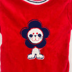 Load image into Gallery viewer, Vintage Doe Spun Red Applique Lion Shortall Romper 3-6 Months
