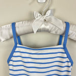 Load image into Gallery viewer, Jacadi Paris Blue Stripe Bow Bathing Suit 12 Months
