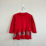 Load image into Gallery viewer, Vintage After the Stork Red Teddy Bear Dress 24 Months
