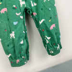 Load image into Gallery viewer, Mini Boden Baby Farm Animal Print Smocked Dungaree Green 12-18 Months
