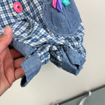 Load image into Gallery viewer, Vintage Bunny &amp; Me Chambray Blue Plaid Romper 2T
