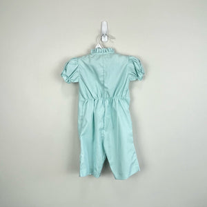 Vintage Green Blue Ruffle Jumpsuit 3-6 Months