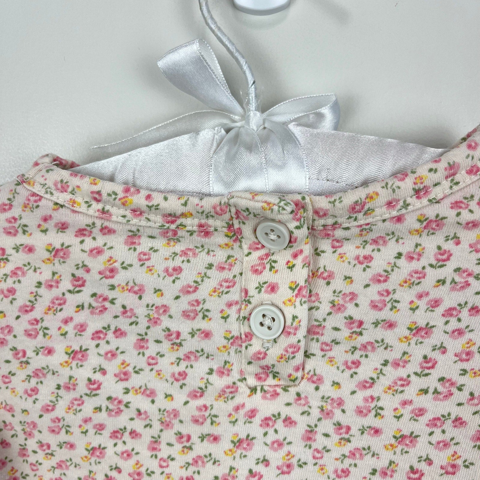 Mini Boden Embroidered Top Ivory Floral Lemonade 2-3