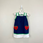 Load image into Gallery viewer, Florence Eiseman Navy Blue Strawberry Dress 2T
