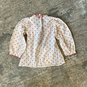 Vintage Carter's Smocked Polka Dot Heart Pajamas 4T USA