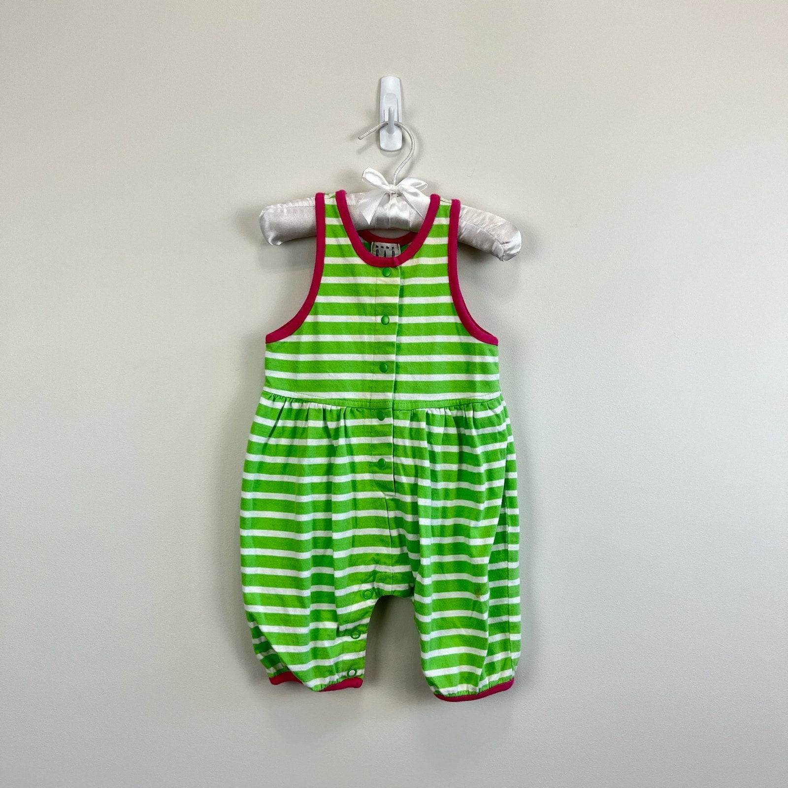 Vintage Gap Green Striped Jumpsuit Small (3-6 Months)