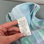 Load image into Gallery viewer, Vintage Green Blue Bunny Shortall Romper 9 Months USA
