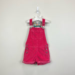 Load image into Gallery viewer, Mini Boden Girls Pink Corduroy Short Overalls 2-3 Years
