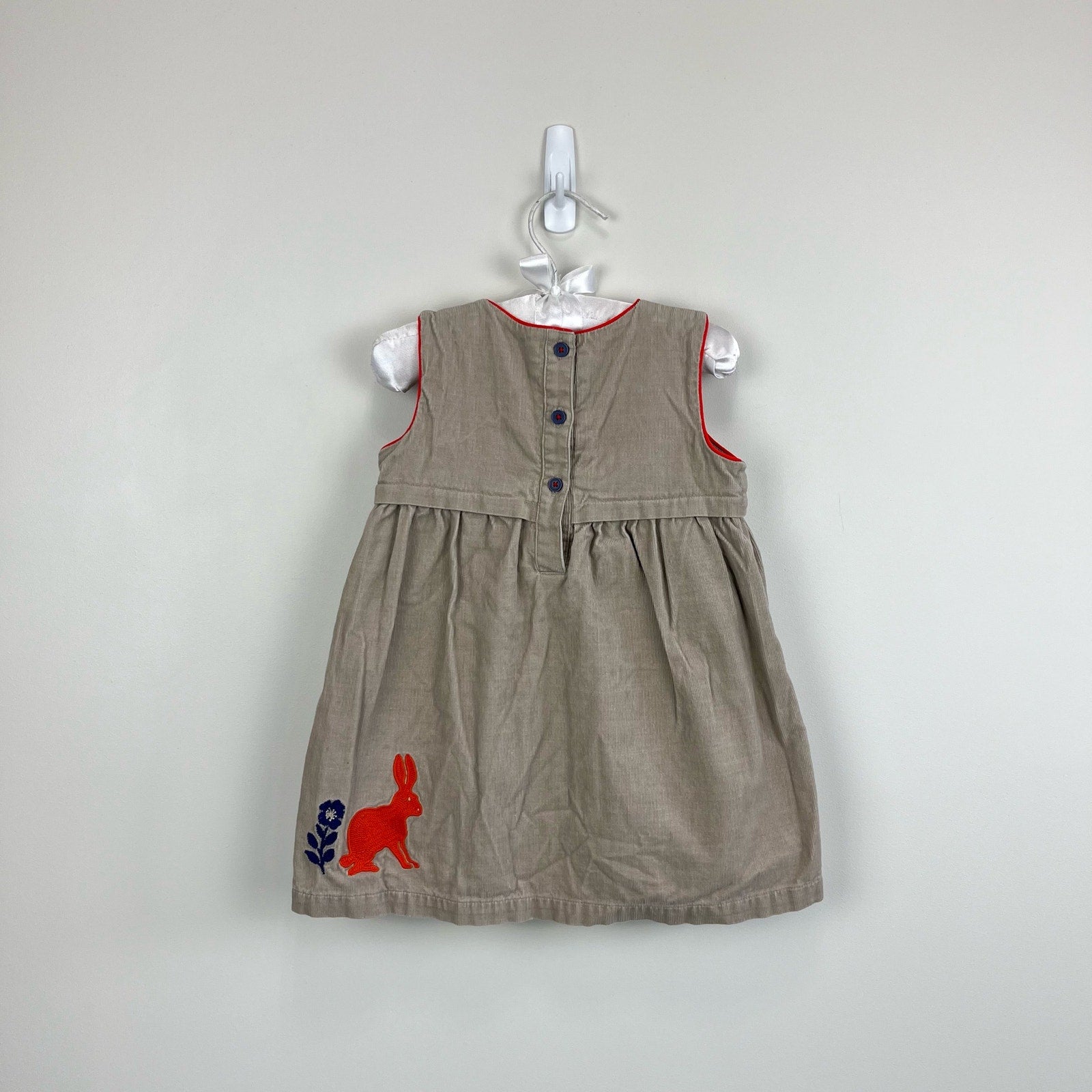 Mini Boden Tan Embroidered Animal Jumper Dress 12-18 Months